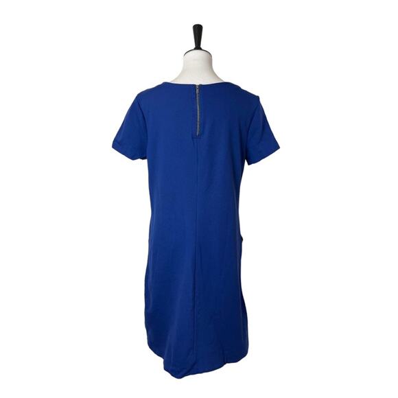 Banana Republic Dress Shift Ponte Knit Short Sleeve Pockets Blue Women’s Size 12 - Picture 4 of 12